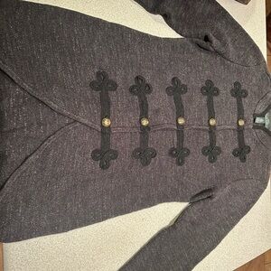 Ralph Lauren charcoal Military style knit